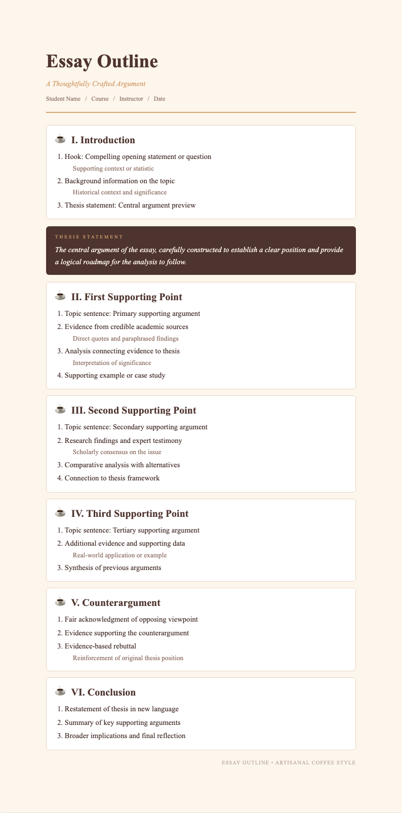 Artisanal Coffee Essay Outline